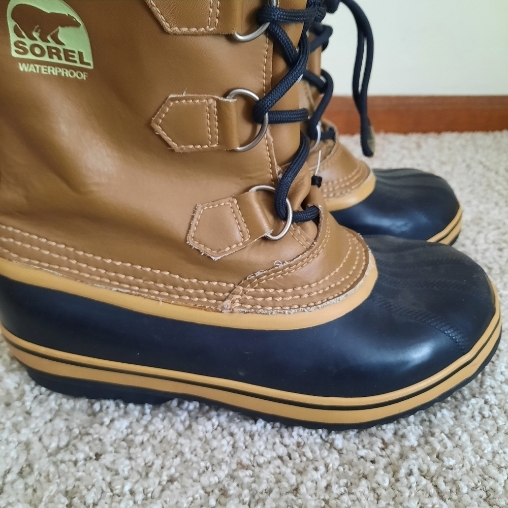 Sorel Tan Leather Waterproof Winter Snow Boots With Liners NY1443-259 Size 5 - Picture 5 of 13